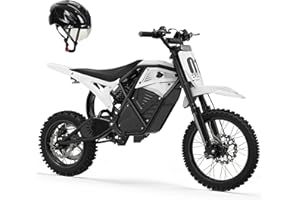 ESKUTE Electric Dirt Bike for Teens Adults, Mid-Drive Motor 3500W Peak, Electric Motorcycle 48V23Ah Battery, Hydraulic Disc Brake，53Mile,38mph, Hydraulic Nitrogen Dual Shock Absorbers,White