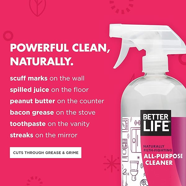 BETTER LIFE ALL-PURPOSE CLEANER, POMEGRANATE, 32 FL OZ (PACK OF 2), POMEGRANATE, 64 FL OZ