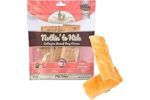 Fieldcrest Farms Nothin’ to Hide Flip Chips – Collagen-Based Rawhide Alternative Dog Chews for Moderate Chewers Up to 35 lbs, Highly Digestible, Supports Joints & Skin, Fresh Salmon Flavor, 8 Chips