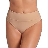 Leonisa SmartShape Thong Slimming High Waisted Compression Panties - Tummy Control Underwear for Women