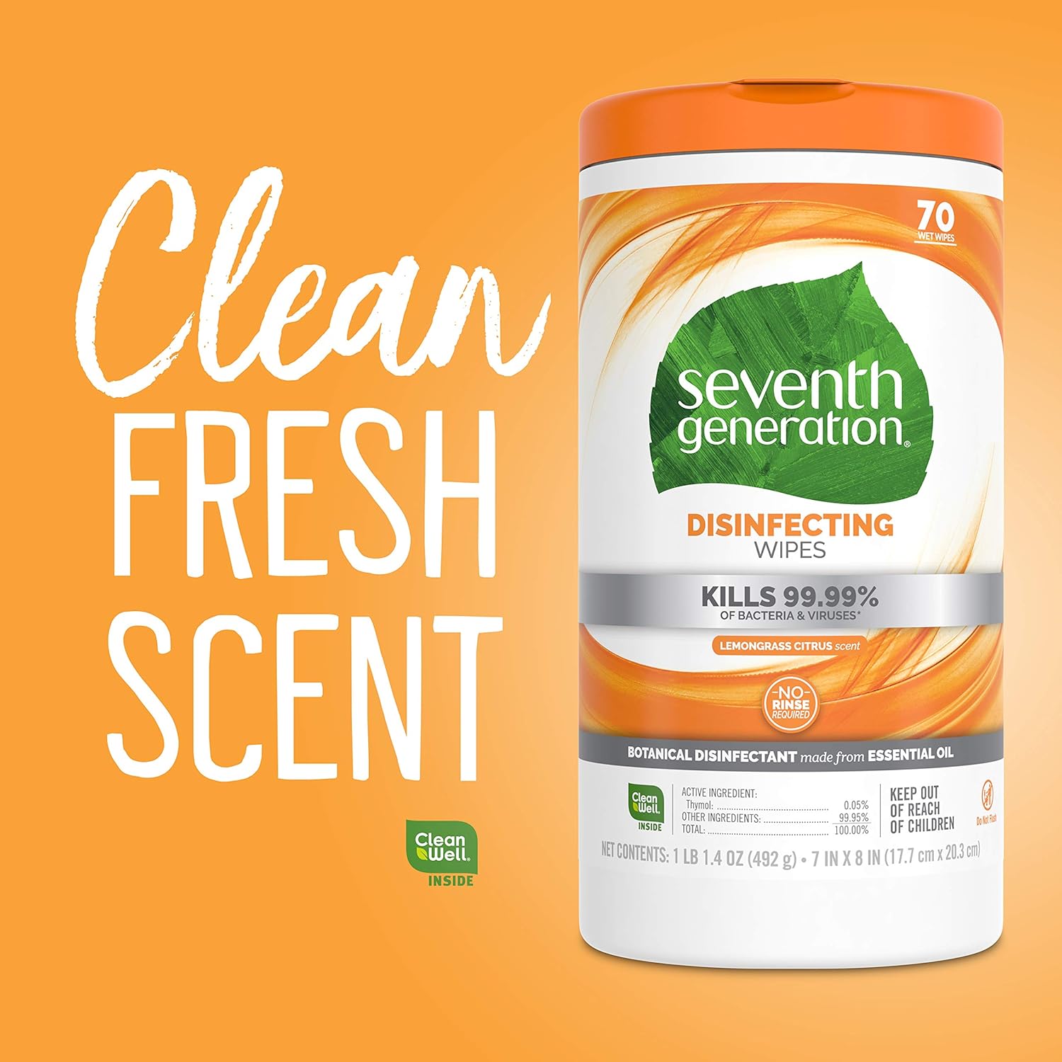 Seventh Generation Disinfecting Multi Surface Wipes, Botanical Disinfectant, 70 Count, Pack of 6: Health & Personal Care