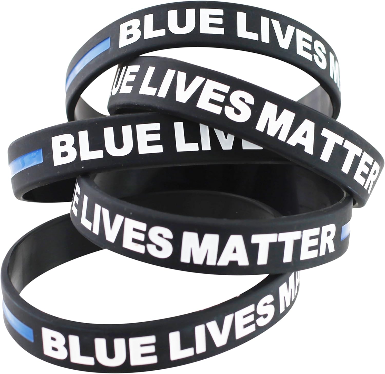 Blue Lives Matter Silicone Wristband Police Officer Awareness Thin Blue