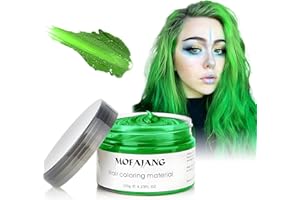 VOLLUCK Green Temporary Hair Dye Wax Natural Instant Hair Color Wax Pomades 4.23 oz, Hair Styling Clay for Party, Cosplay, Halloween, Christmas