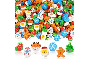 HFATMOS Christmas Mini Erasers for Kids Bulk, 240 PCS Cute Eraser Novelty Pencil Erasers Santa Snowman Stocking Eraser for Christmas Party Favor Gifts Home School Work Rewards