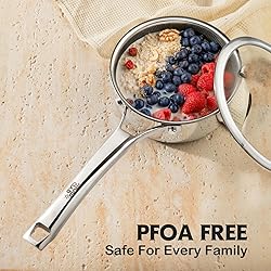 Sauce pan with lid,1.5 Quart Hybrid Nonstick Sauce