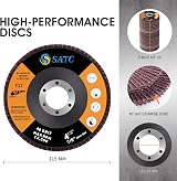 SATC Flap Discs 115mm 20 Pack 40 Grit T27 22.23mm Arbor for Angle Grinder view 2