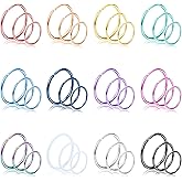 Drperfect 36Pcs 20G Nose Ring Hoop for Women Men 316L Stainless Steel Helix Tragus Lip Septum Ring Cartilage Earring Hoop Piercing Jewelry