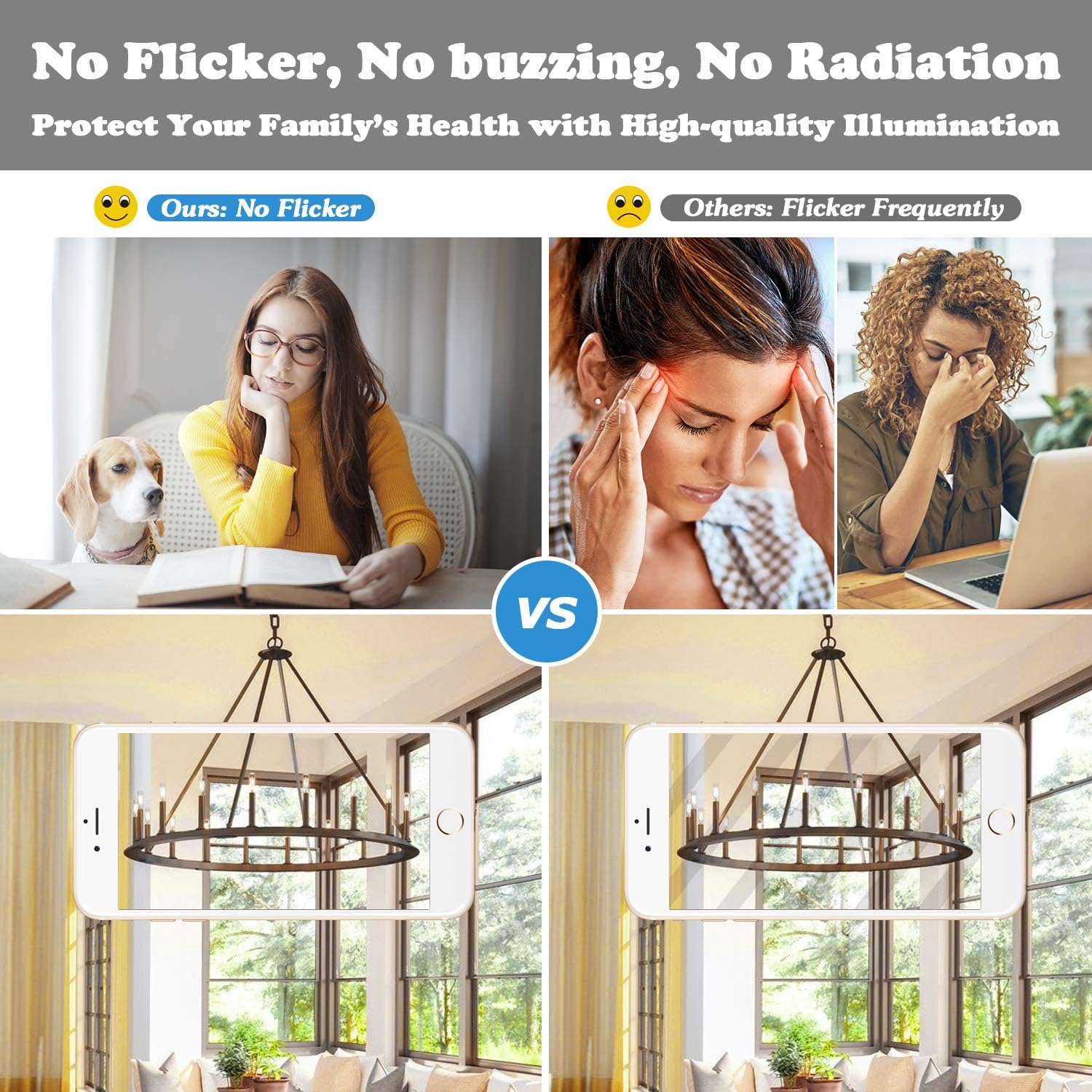 Dimmable T6 LED Bulbs 60W Equivalent Incandescent Candelabra, 6W 600lm E12 Edison Light Bulb, 5000K Daylight White, Clear Tubular Bulb, Small Filament Bulb for Chandelier Ceiling Light, 12-Pack - - 