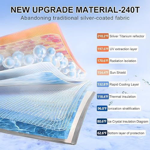 T TGBROS Windshield Sunshade For Ford F-150 2015–2020 – Heat Blocking, Foldable