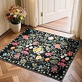 Asrug Flroal Small Area Rug 2x3 - Vintage Entryway Washable Rug Non-Slip, Machine Indoor Rugs 2'x3', Easy Clean Soft Low Pile