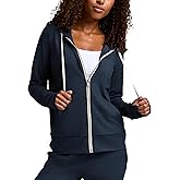 Awwena Women's Full Zip Athletic Hoodies Long Sleeve Relaxed Fit Workout Sweat Jackets with Thumbholes