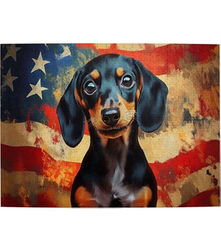 500-Piece Wooden Puzzle – Dachshunds Under The Bright Stars, Colorful & Durable, Relaxing Puzzle For Adults & Teens - View #4