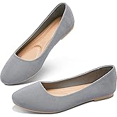 Obtaom Round Toe Women Flat Shoes Slip on Girls Dress Black Ballet Flats