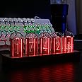 ClocTeck Nixie Tube Clock with Wi-Fi SYNC, Alarm & Timer, 12/24H Display, No Assembly Required - A Retro Gift for Friends (Wood Grain)