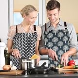 YuZhou 2Pcs PVC Apron Women Waterproof Wipeable Kitchen Apron with Pocket view 5