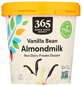 365 by Whole Foods Market, Non-Dairy Frozen Dessert, Almondmilk - Vanilla Bean, 16 Ounce