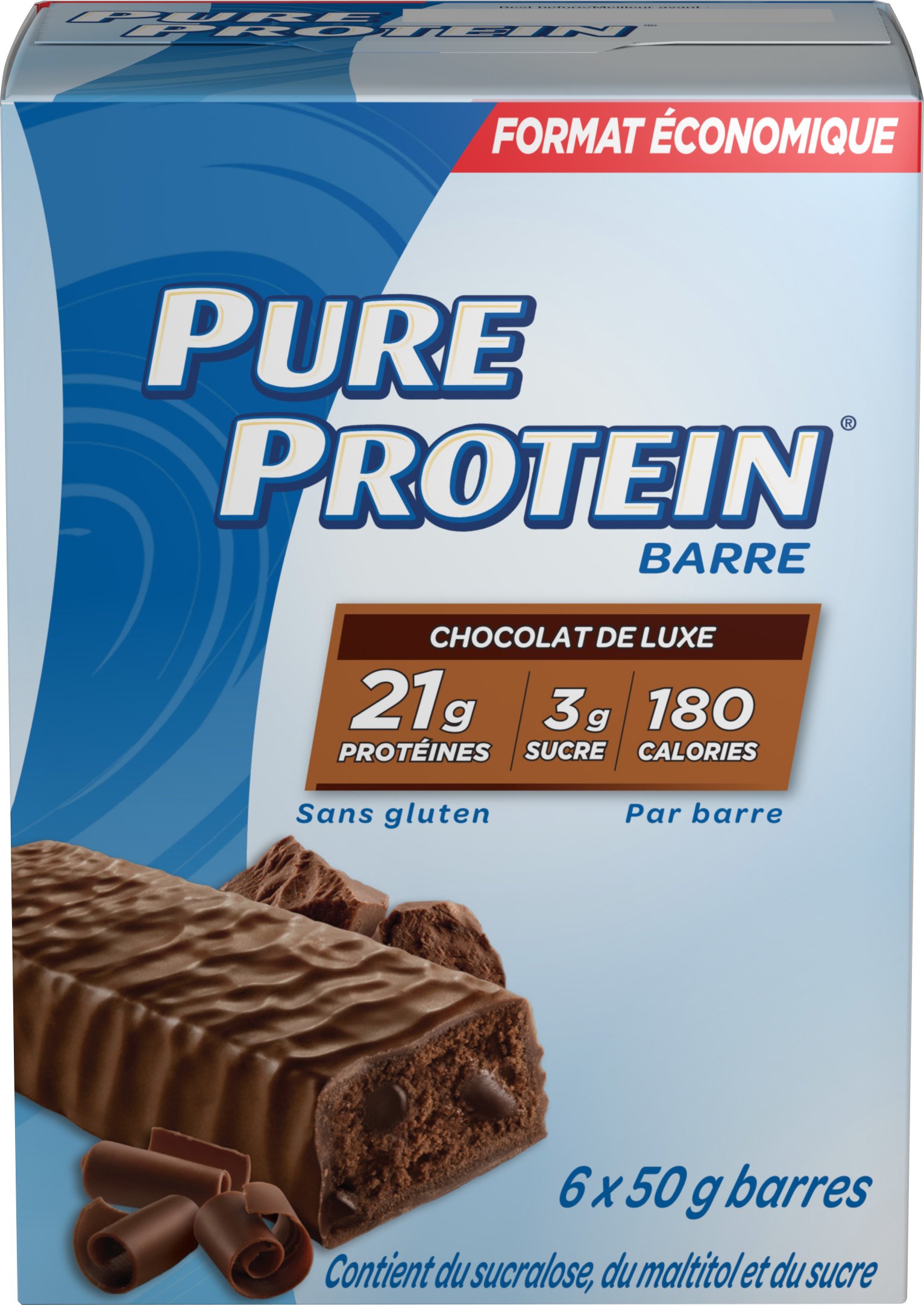 Pure Protein Gluten Free Chocolate Protein Bars, 50g, 6ct, 20g Protein Per Bar, Imported from Canada
