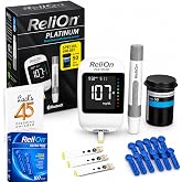 Platinum Blood Glucose Monitor Kit Bluetooth &bull; 50 Test Strips | Blood Sugar Testing Kit &bull; Large Easy-to-Read Display &bull; Color Target Range Indicator &bull; Bundle with Luall's 45 Diabetes Decoded