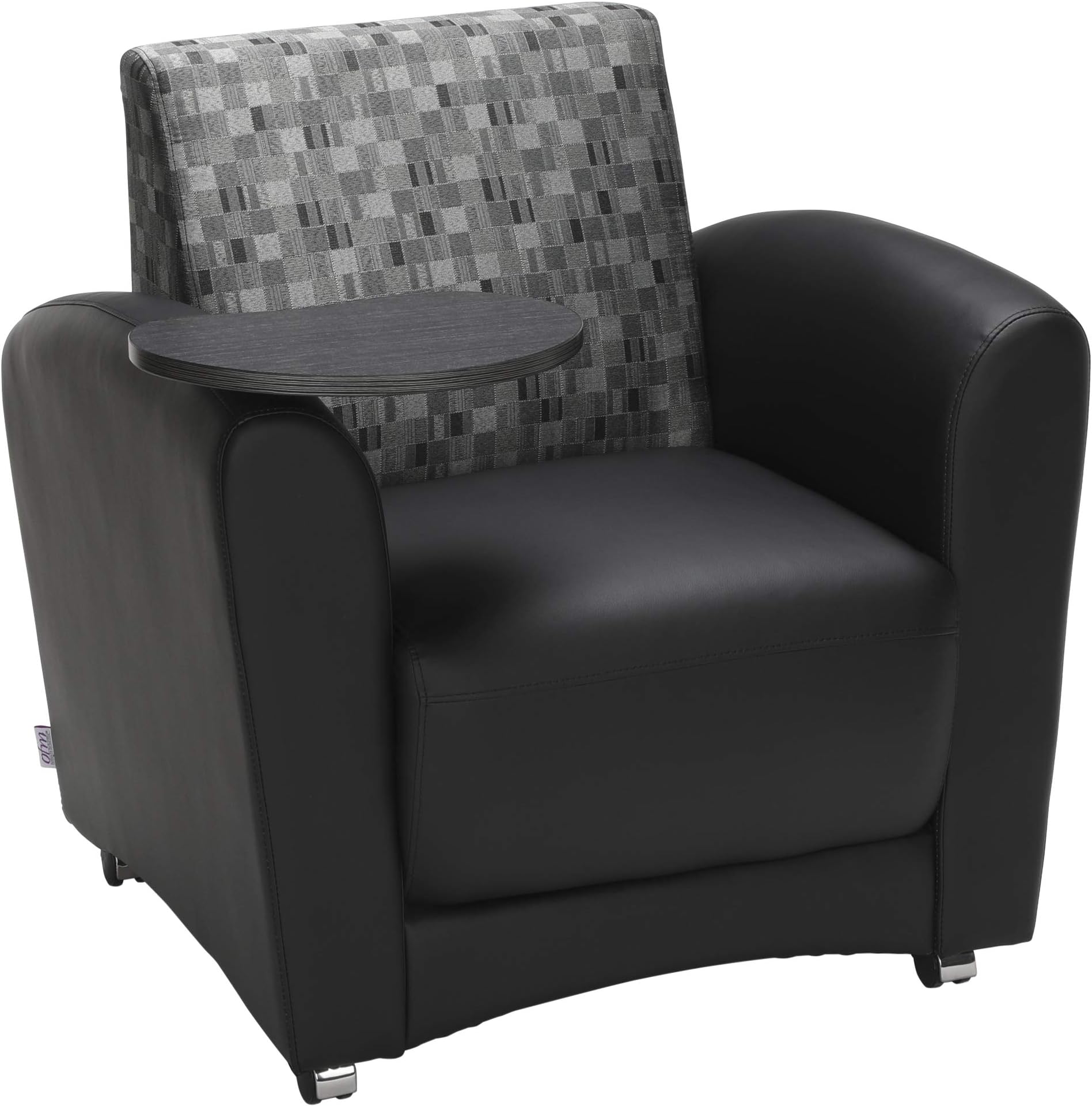 OFM Core Collection InterPlay Series Single Seat Chair with Tungsten Tablet, in Black/Nickel