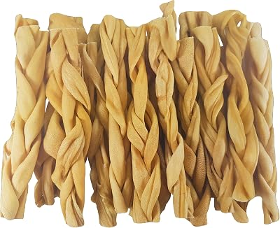 Britten and James 20 Thick Braided Lamb Headskin Sticks 400g Dogs
