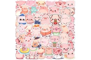 50pcs Cute Pig Stickers, Fun And Funny Animal Sticker Pack, Suitable for Mobile Phones, Guitars, Computers, Skateboards, Viny