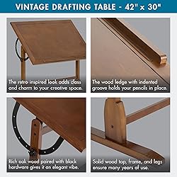 Studio Designs Vintage Drafting Table - Antique