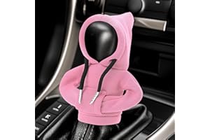 Auto Dynasty Car Gear Shift Knob Hoodie, Mini Hoodie Shifter Cover, Automotive Interior Decoration, Gear Shifter Stick Protector, Auto Manual Transmission Lever Cover, Car Accessory and Gadget (Pink)