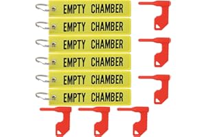 YONCONO 6 Pack Chamber Safety Flag for Rifle Handgun Shotgun with Bonus Bright Yellow/Red Key Chain Tags - Universal Gun Acce