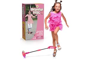 IPIDIPI TOYS Skip It Ankle Toy Pink Flashing Retro Skipit Toy Hopper Ball - Jump Rope Improve Coordination, Get Exercise The Fun Way - Best Retro Birthday Gift for Kids 5, 6, 7, 8, 9, 10, 11