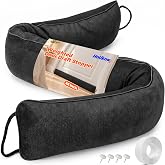 Holikme Weighted Door Draft Stopper - Under Door Seal, 36inch Black | Heavy Duty Fabric, Removable Washable Cover, Hook-and-Loop Fasteners Included, Soundproof &amp; Thermal Insulation, Energy Saving