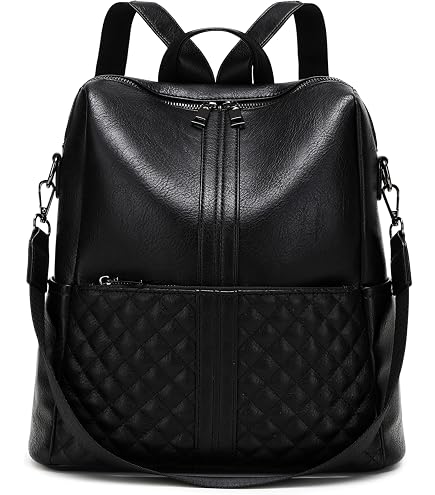 Doctor Bag-Leather Backpack,Hand Stitching Leather Backpack Women, Leather Backpack Men, Large Backpack, Rucksack (black) : Clothing, Shoes & Jewelry