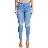 YMI Womens YMI Womens Basic 1-Button High-Rise Skinny Jean Made with Recycled Fibers