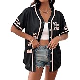 Halloween Jerseys for Women Halloween Spooky Season Baseball Shirts | Happy Halloween Party Jersey Spooky Season Shirt Halloween Dresses For Women Halloween Button Down Short Sleeve Top