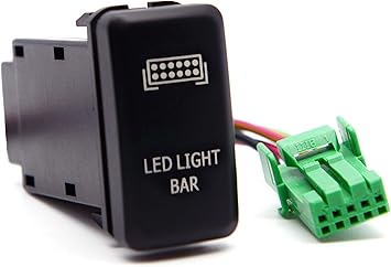 Cllena Led Light Bar Push Switch With Connector Wire Kit For Toyota Blue