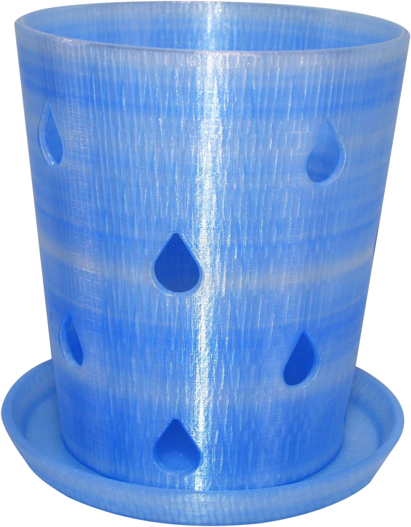 HD PRINTABLES Translucent Light Blue 5.5" Orchid Pot and Tray