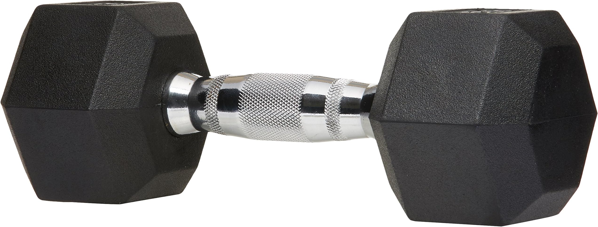 AmazonBasics Rubber Encased Hex Hand Dumbbell Weight