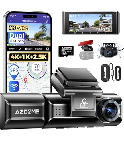 Amazon.com: AZDOME M550 Max 3 Channel Dash Cam with 3-Lead Type-C