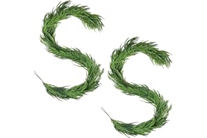 Aerofrog Cedar Garland Realistic Artificial,Christmas Garland for Mantle 6ft,Real Touch Norfolk Pine Garland for Decoration, Faux,Wreath,Evergreen Garland,Norfolk Garland,Indoor Outdoor,2Pcs