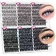 Lash Clusters Wispy Eyelash Clusters D-curly Individual Lashes Extension 420PCS Cluster Lashes 30D+40D+50D+60D+80D+100D Mixed Volume Cluster Eyelash Extensions 10-18MM Lashes Clusters for Beginners