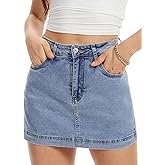 DEICAEVO Jean Skorts for Woman Mini Jean Skirt Y2k High Waisted Denim Skirt Front Skirt Back Shorts