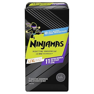 Pampers Ninjamas, Disposable Underwear, Nighttime Underwear Boys, 11 Count, Size L/XL (64-125 lbs)
