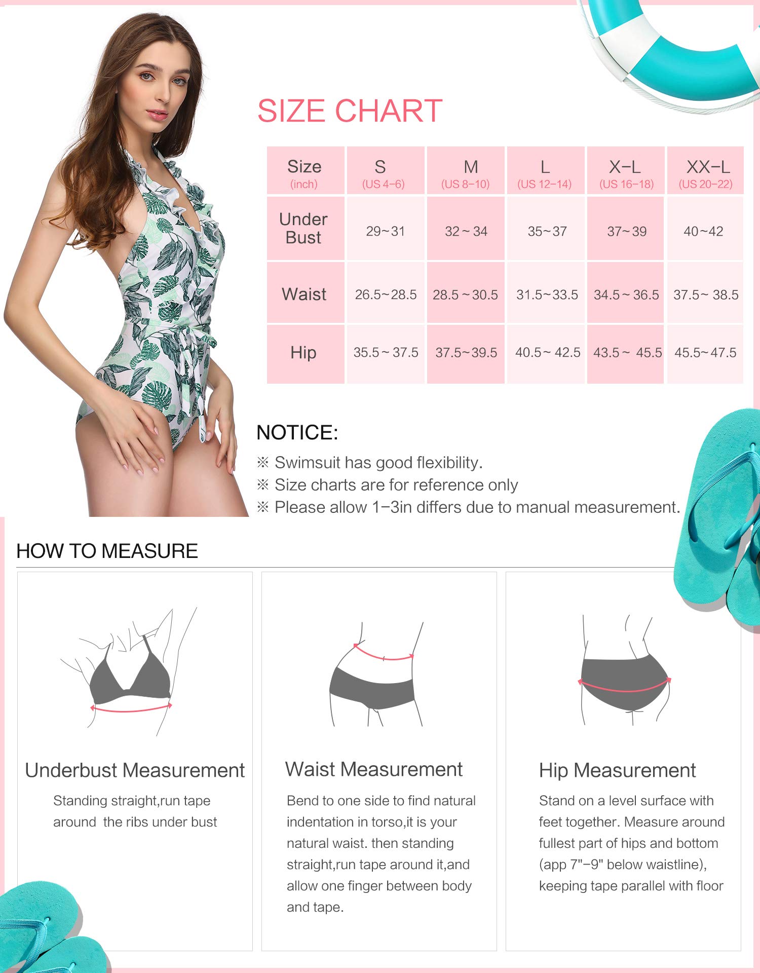 Verano Playa Women Halter One Piece Swimsuit V Neck Strap Swimwear Ruffled Flounce Tummy Control Bathing Suit