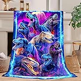 Cool Dinosaur Blanket Dinosaur Decor Cozy Animal Throw Super Soft Plush Flannel Fleece Blanket Gift for Kids Adults Men Women Ultra Warm & Lightweight Flannel, 50"X40"