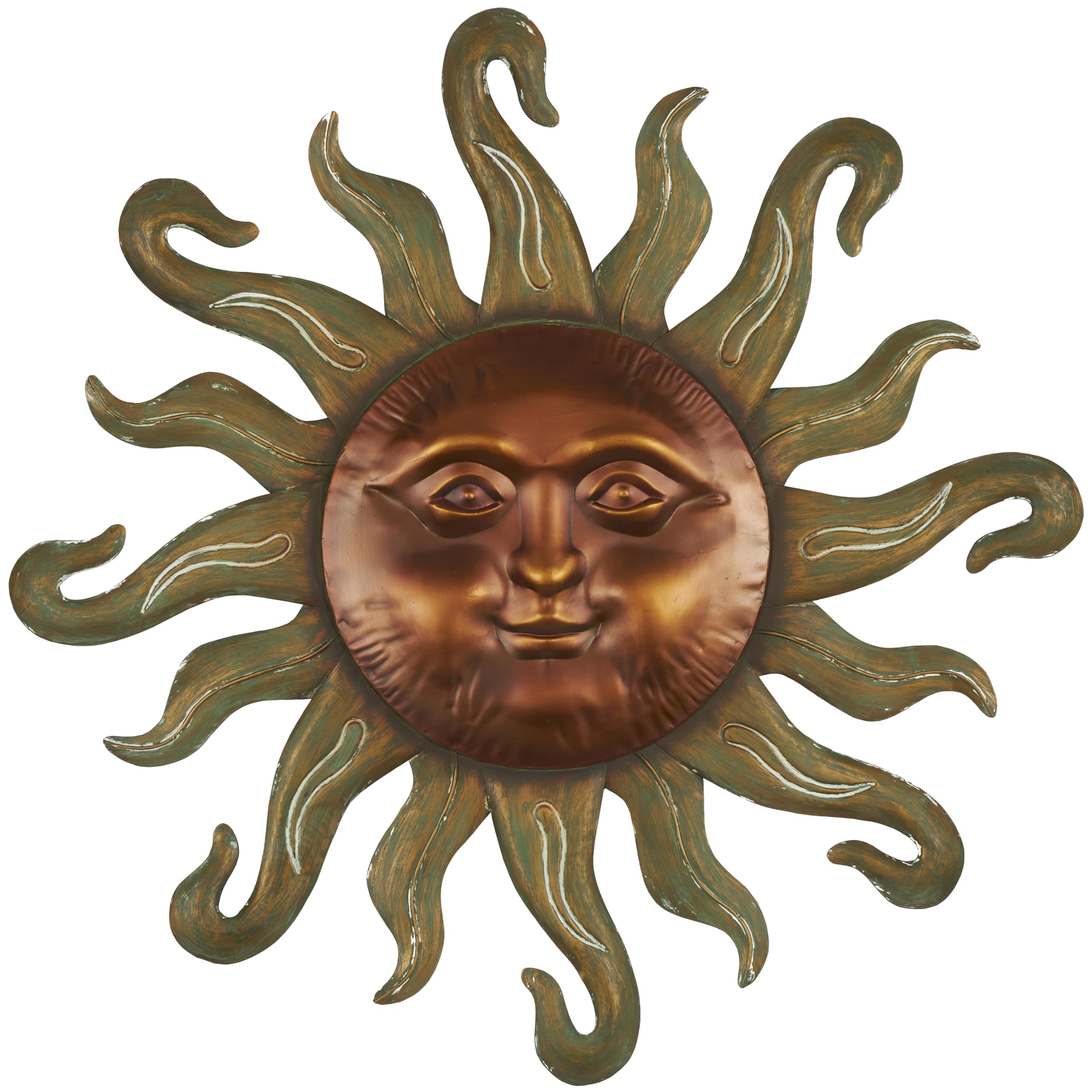 Deco 79 Metal Sun Home Wall Decor Wall Sculpture with Smiling Face and ...