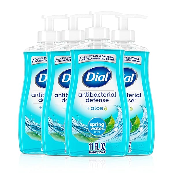 DIAL ANTIBACTERIAL LIQUID HAND SOAP, SPRING WATER, 11 FL OZ (PACK OF 4)
