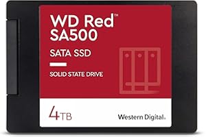 Western Digital 4TB WD Red SA500 NAS 3D NAND Internal SSD - SATA III 6 Gb/s, 2.5"/7mm, Up to 560 MB/s - WDS400T1R0A, Solid State Hard Drive