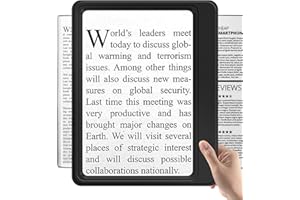 NZQXJXZ 5X Large Page Magnifier Large Viewing Area Magnifying Glass for Reading Lightweight Handheld Magnifier for Seniors and Low Eyesight Person Black