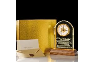 MAKERTICK 90th Birthday Clock Gifts for Women and Men – Gift for 90 Year Old Mom, Dad, Grandma, or Grandpa with Wooden LED Light Base – Birthday Present Ideas for Her or Him with Gift Box Battery Not Included