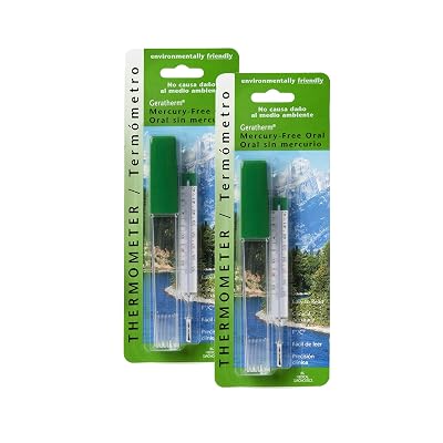 Geratherm Mercury Free Oral Glass Thermometer, Pack of 2