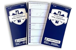 PORTAGE EMT/First Responders Vital Statistics Notebook – 8” x 4” Medical Notebook for Vital Signs and Additional Patient Information – 210 Pages (3 Pack)